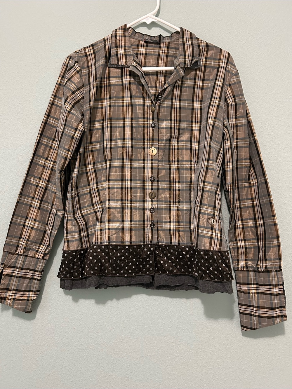 Dismero L Satin Plaid Polka
Made in Italy Button Size L